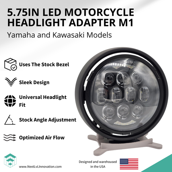 Yamaha / Kawasaki motorcycle LED headlight adapter