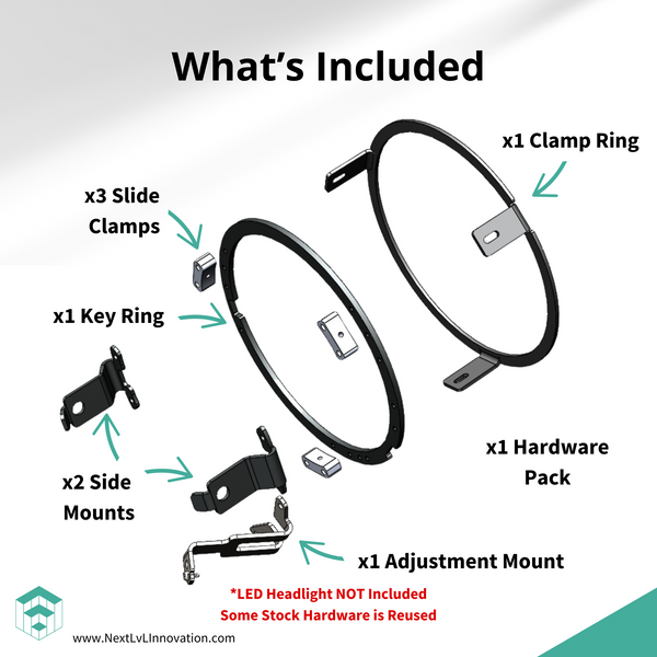 Yamaha /Kawasaki LED headlight adapter component list