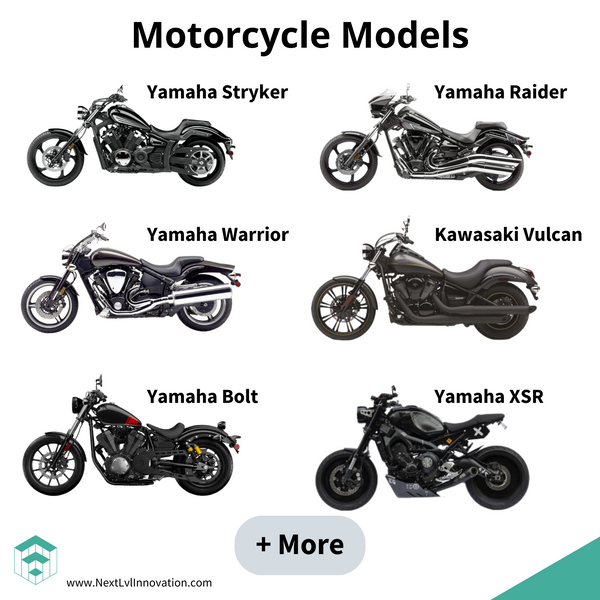 Compatible motorcycle models that work with the Next Level Innovation's 5.75in M1 adapter