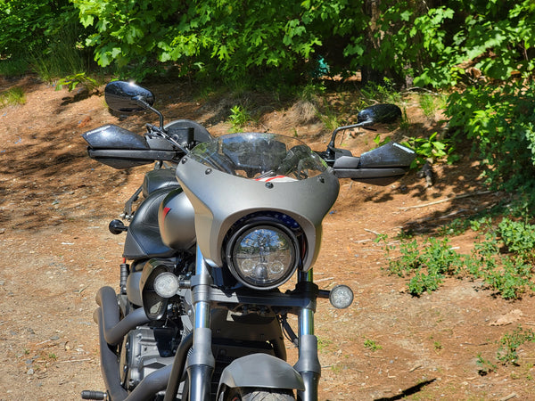 Yamaha Stryker Bulletcowl with PowerMadd Star Series Handguards with Adaptive LED light